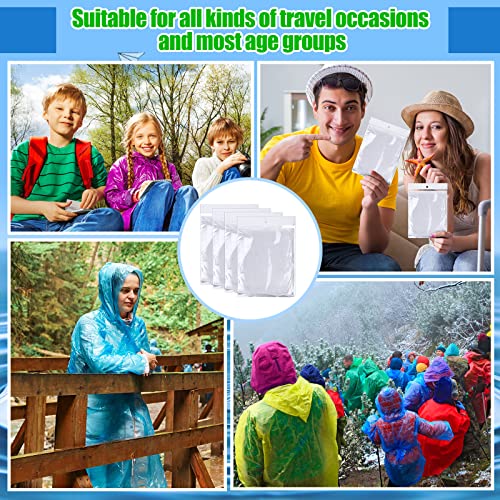 Handepo 200 Pack of Adult Rain Ponchos with Hood, Disposable Rain Ponchos, Plastic Emergency Raincoat Poncho, Traveling Hiking Outdoors Activities(White)4