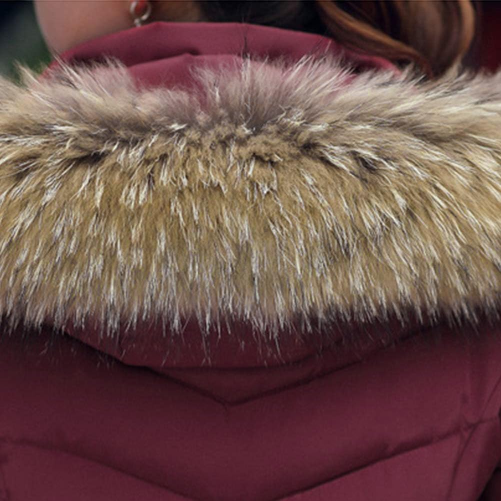 ORANDESIGNE Cappotto Invernale Donna Piumino Giacca Lungo Giubbino con Pelliccia Cappuccio Piumino Cappotti Eleganti Caldo Parka Outwear Trench Giubbotto con Zip e Tasche
