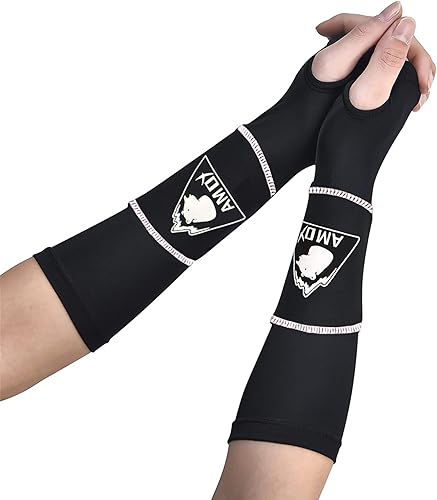Amoy Mangas de brazo de voleibol para jóvenes con almohadillas para antebrazo con agujeros para los pulgares, equipo de golpeo para adolescentes y