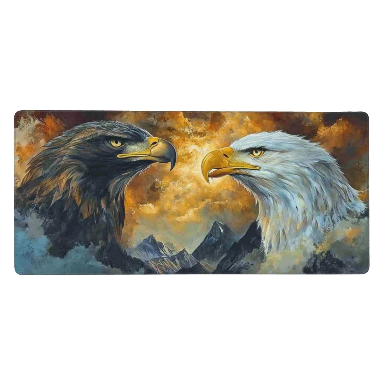 Aquila Tappetino Gaming 900x400x3mm XXL Grande Tappetino ScrivaniaPaesaggio, Bordi Cuciti Tappetino per Mouse ad Tracciamento di Precisione Migliora precisione e velocità,Accessori Ufficio Decor-z1046