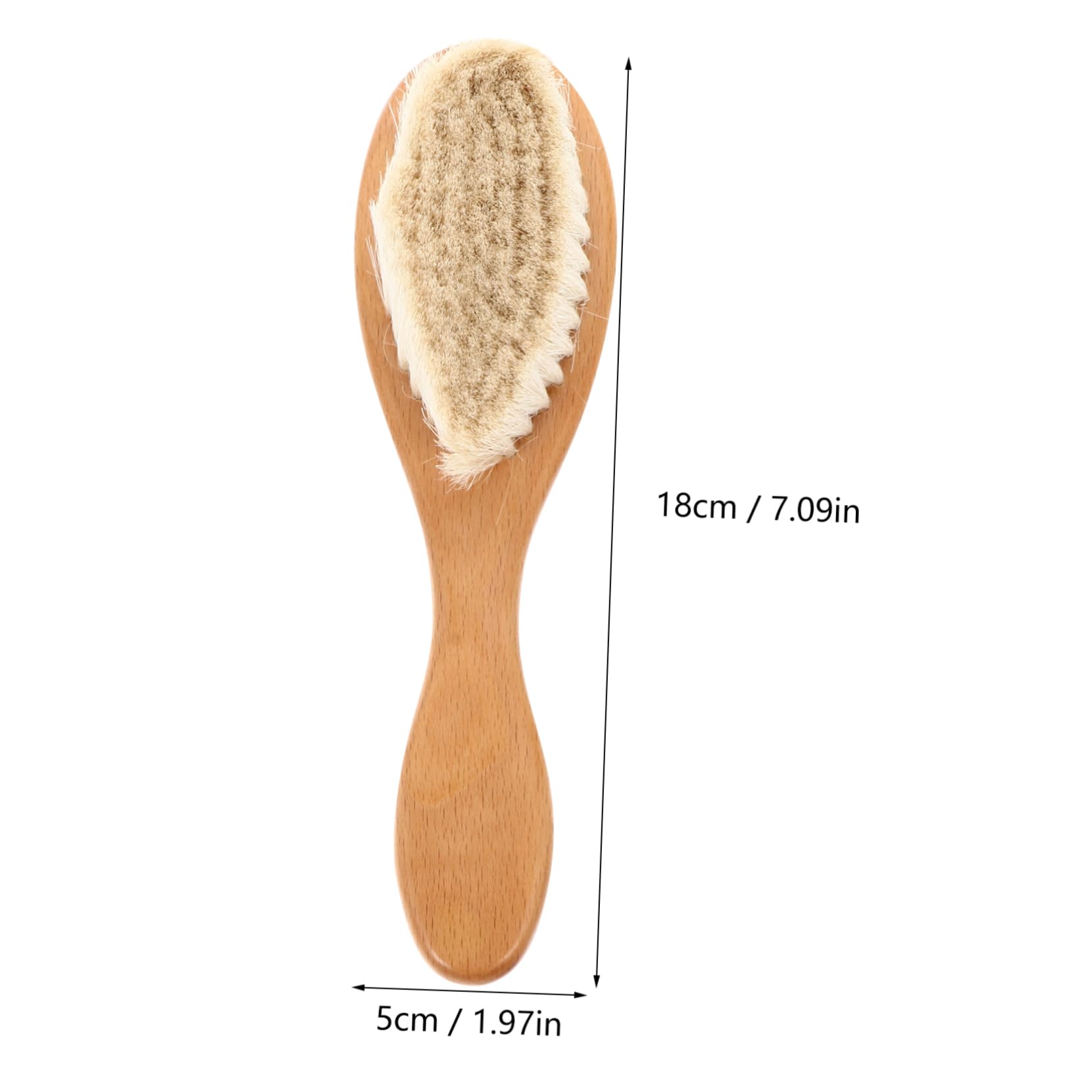 HONMEET Infant Hair Brush Natural Wool Bristles Kids Hair Comb Toddler Shampoo Brush Wooden Handle