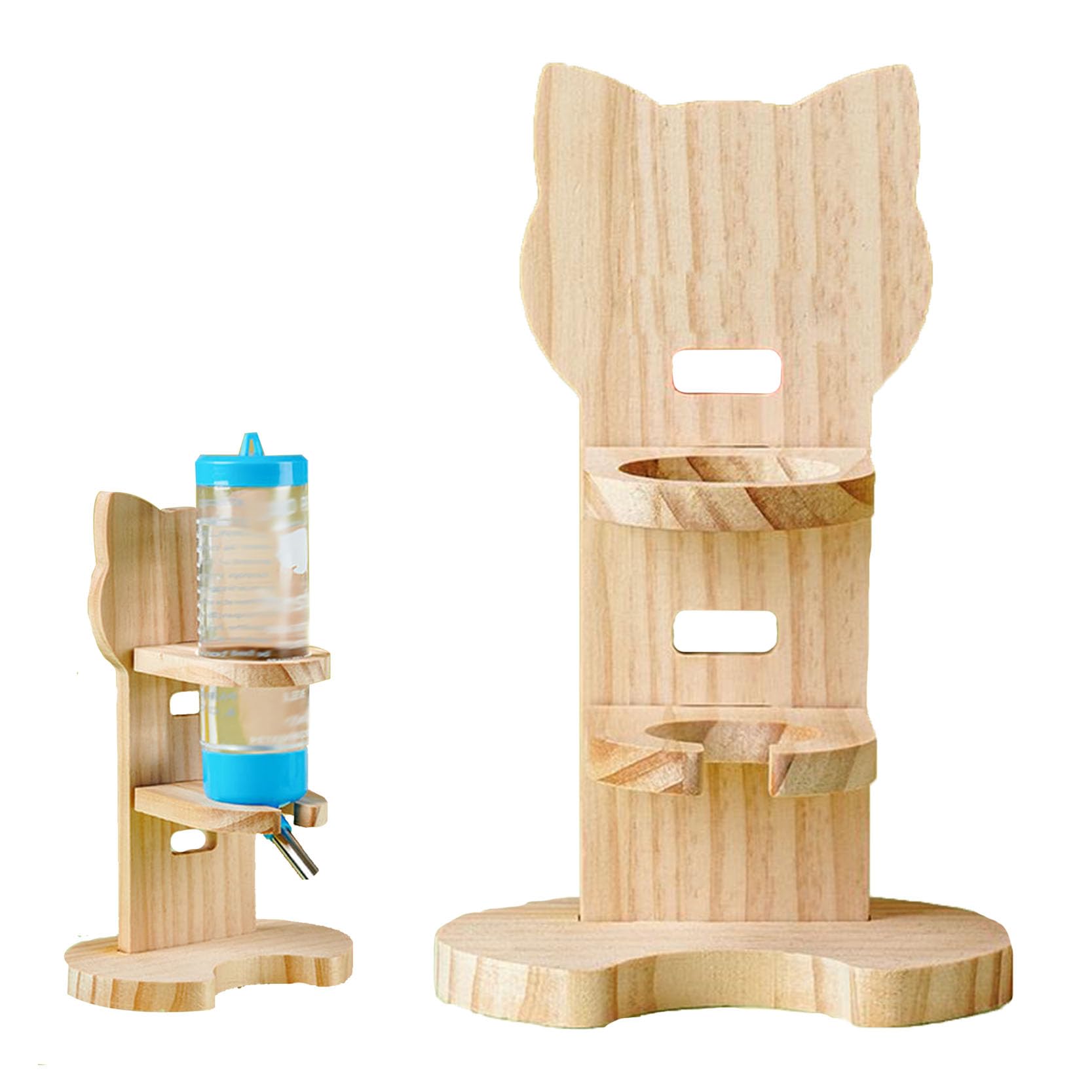 Rierousy Bebedero para Hamster con Soporte, Soporte Ajustable para Cobayas con Base, Dispensador de Agua para Roedores 80ml para Hamster y Otros Animales Pequeños
