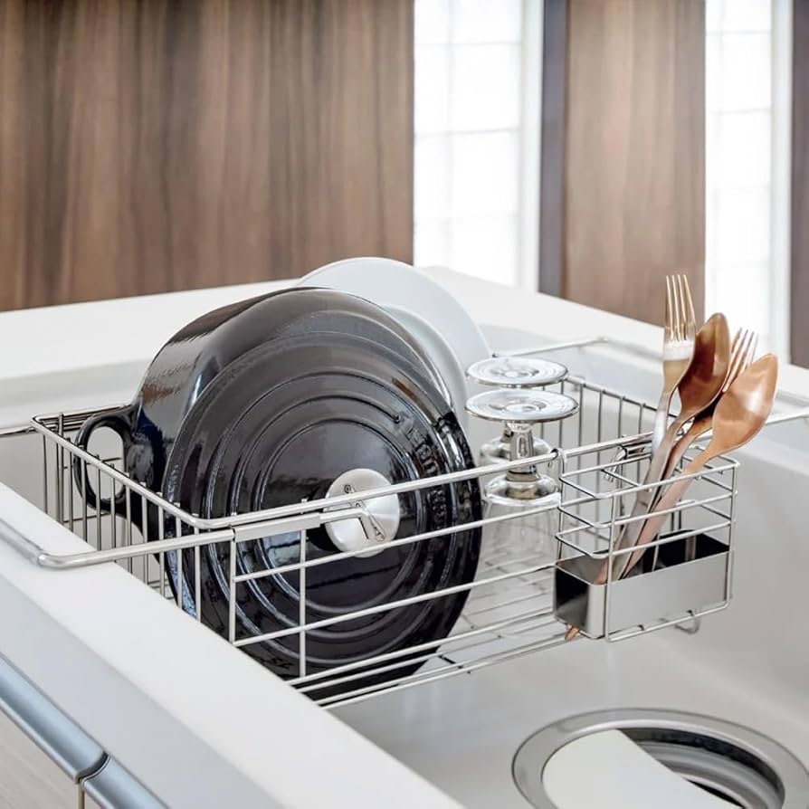 ディノス　水切りラック dinos la base/ラバーゼ ステンレス水切りかごセット 縦置き小