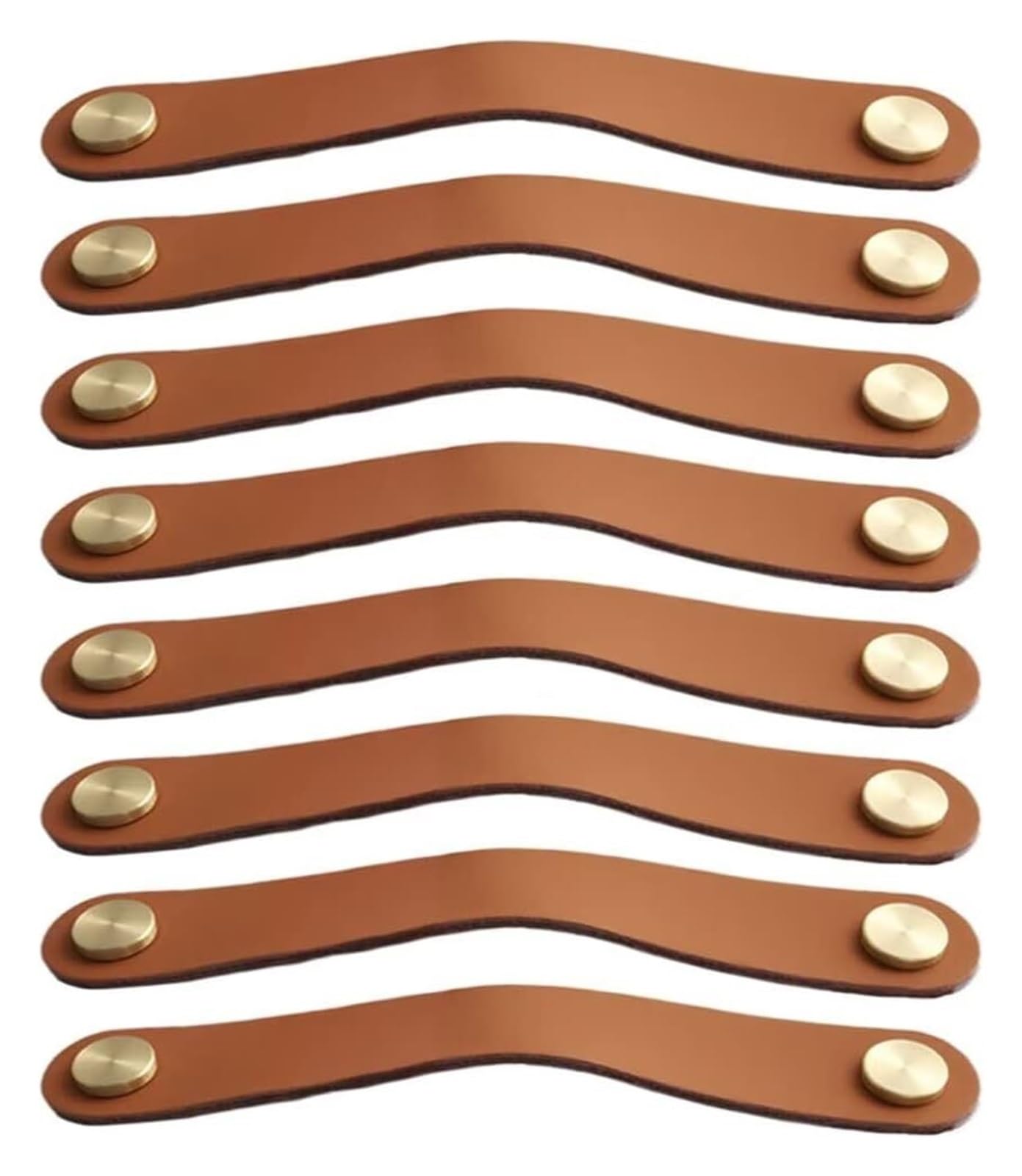 Lqzaxsrdr Caramel Brown Leather Handles, Leather Cabinet Handles Multicolor Multiple Sizes Set Of 8(,Hole Distance 128Mm)