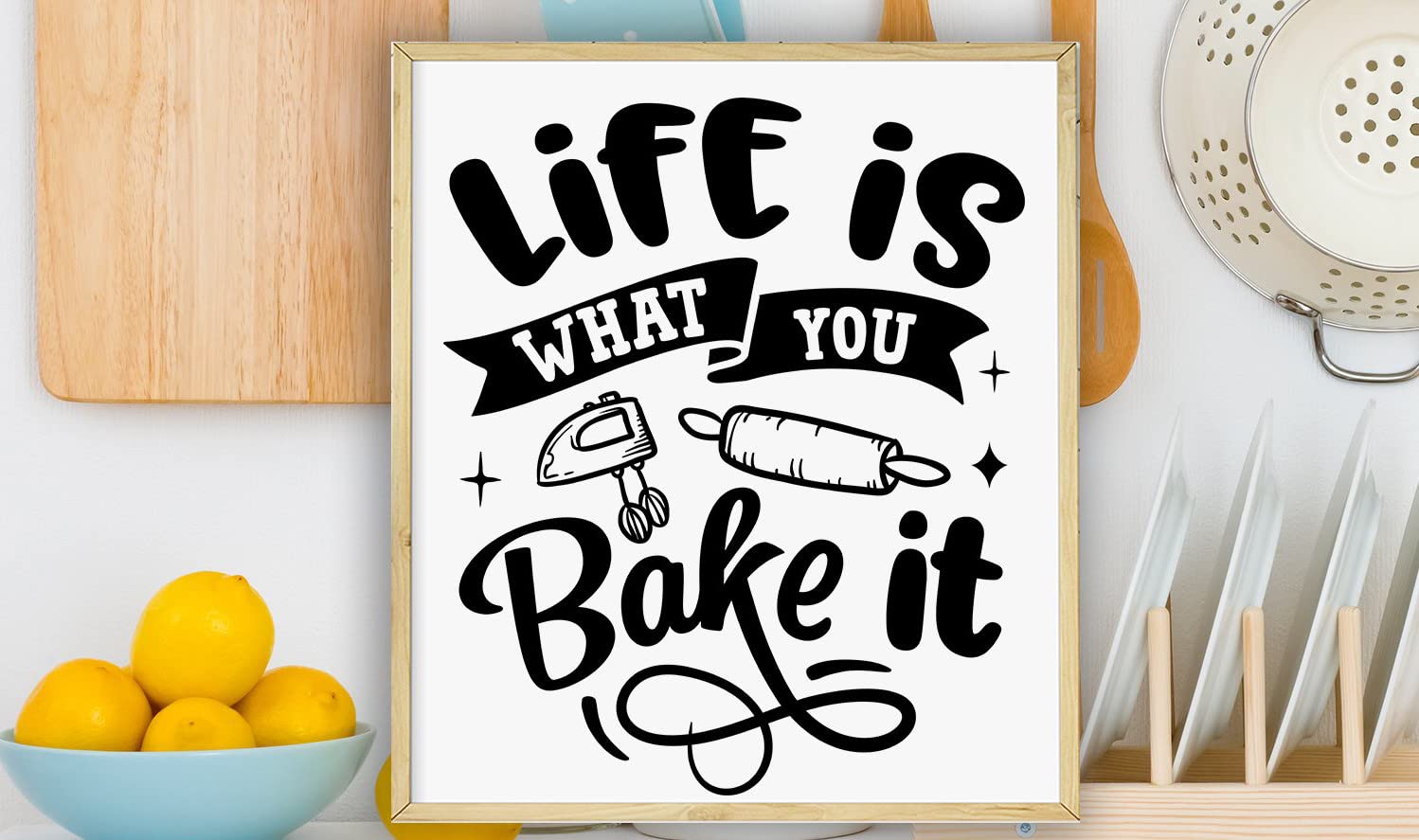 Sawfish® Life is What You Bake It Funny Decoration Metal Sign Retro Vintage Wall Plaque Pub Shed Bar Office Man Cave Home Bedroom Dining Room