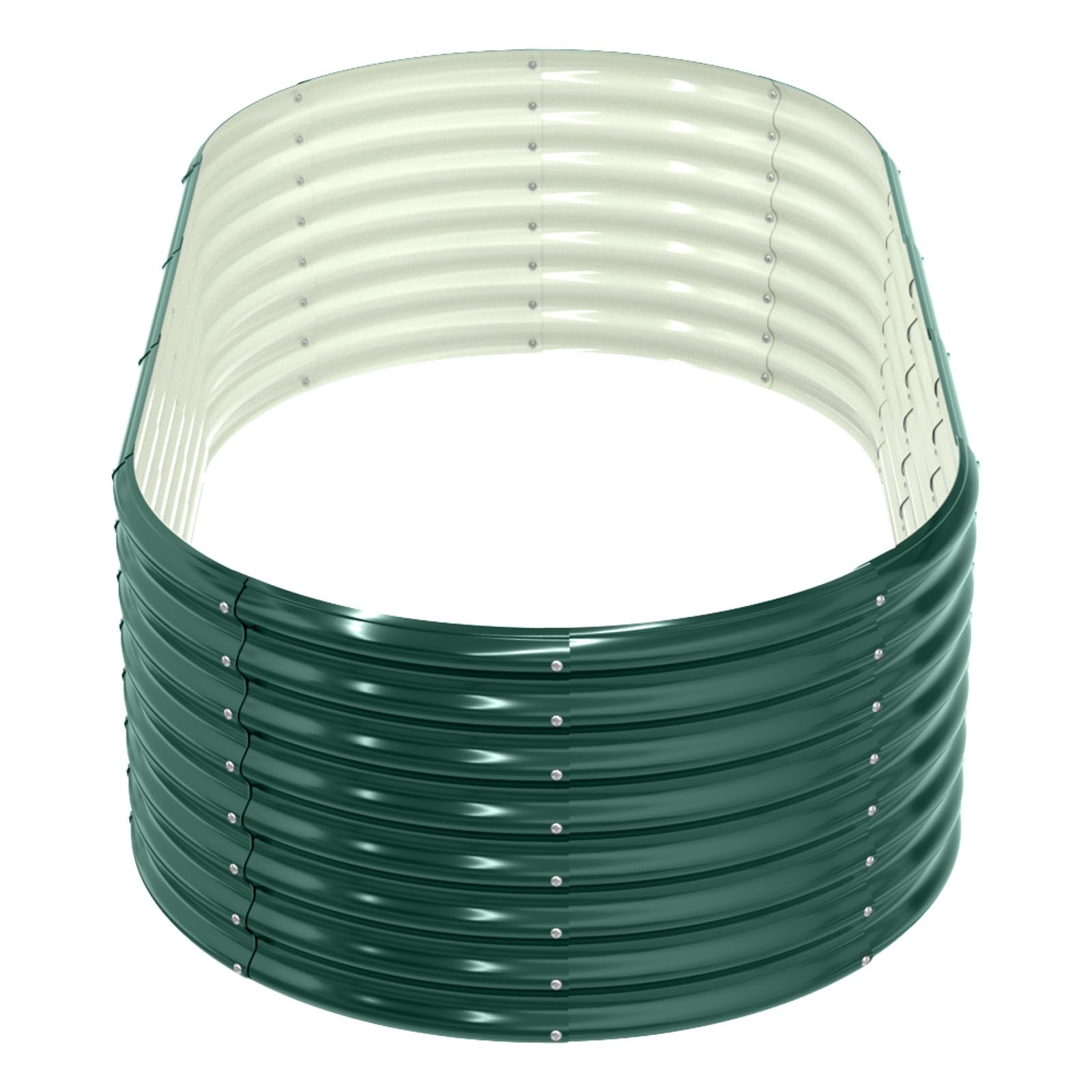LEADZM Potager surélevé en métal 240x120x60 cm - Ensemble galvanisé avec Base Ouverte, Très Grande Surface de Plantation Carre Potager - pour légumes, Herbes, Fleurs - Vert foncé