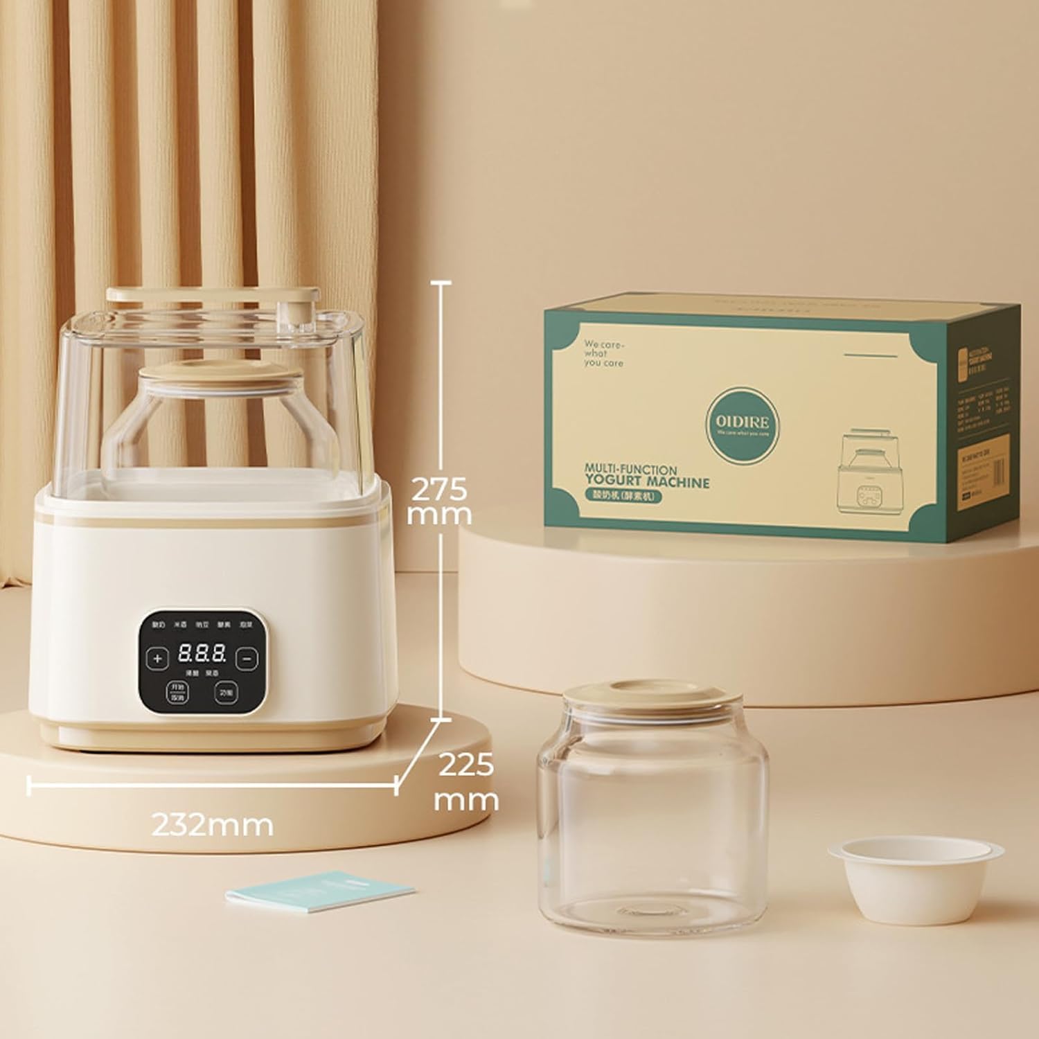 Macchina per Yogurt Elettrica, Fermentatore di Yogurt Natto | Yogurtiera 1L 2L, Menu a 7 Funzioni, 5 Programmi Preimpostati, Pannello Touch LED per Yogurt, Vino di Riso, Aceto di Frutta