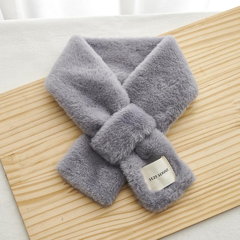 New Fuzzy Criss-Cross Hijab Scarf For Women Plush Fleece Material, Dusty Rose Bib2