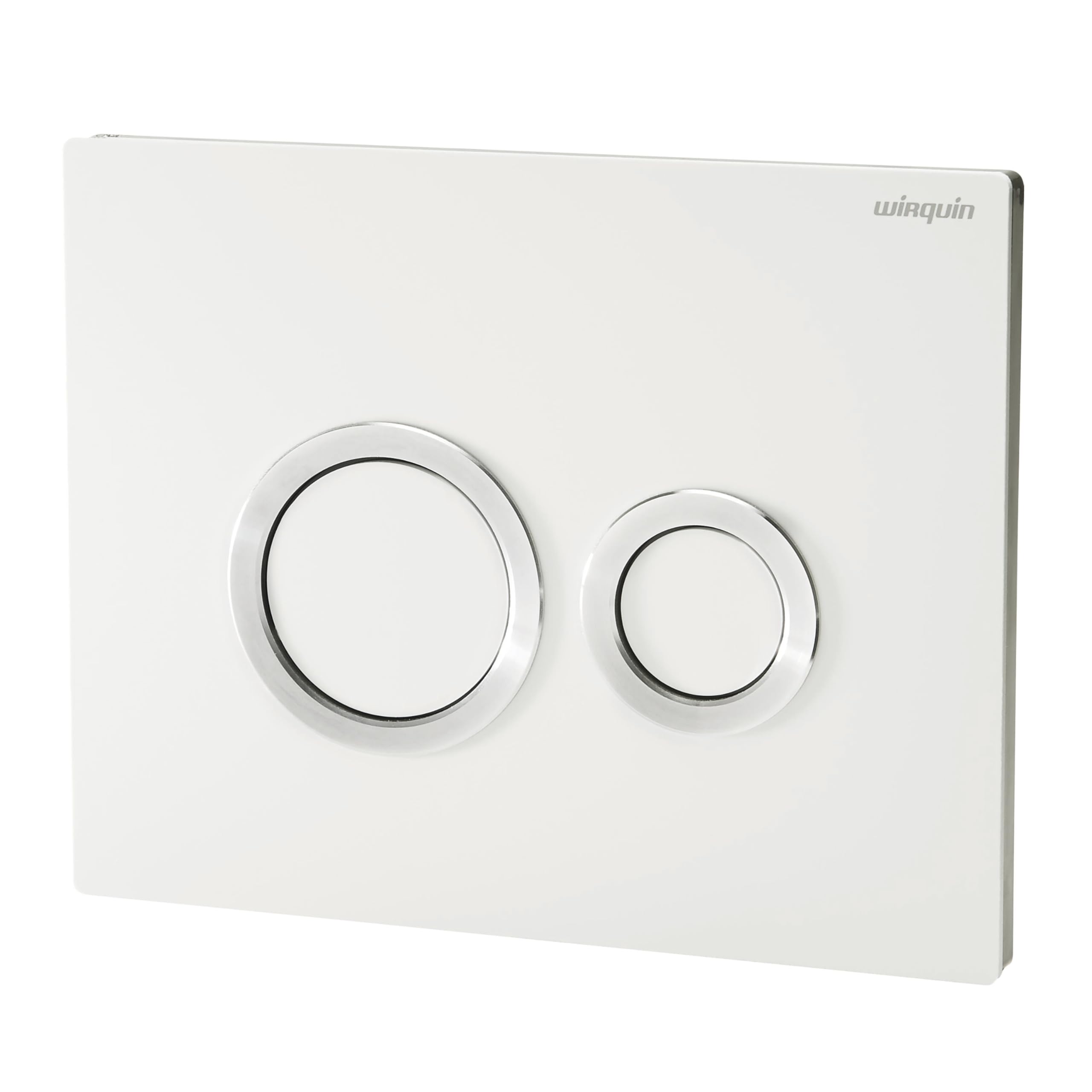 Wirquin 55721304 Plaque de Déclenchement Hoop Blanche | PMMA, double chasse, économie d'eau, installation facile, fabriqué en France