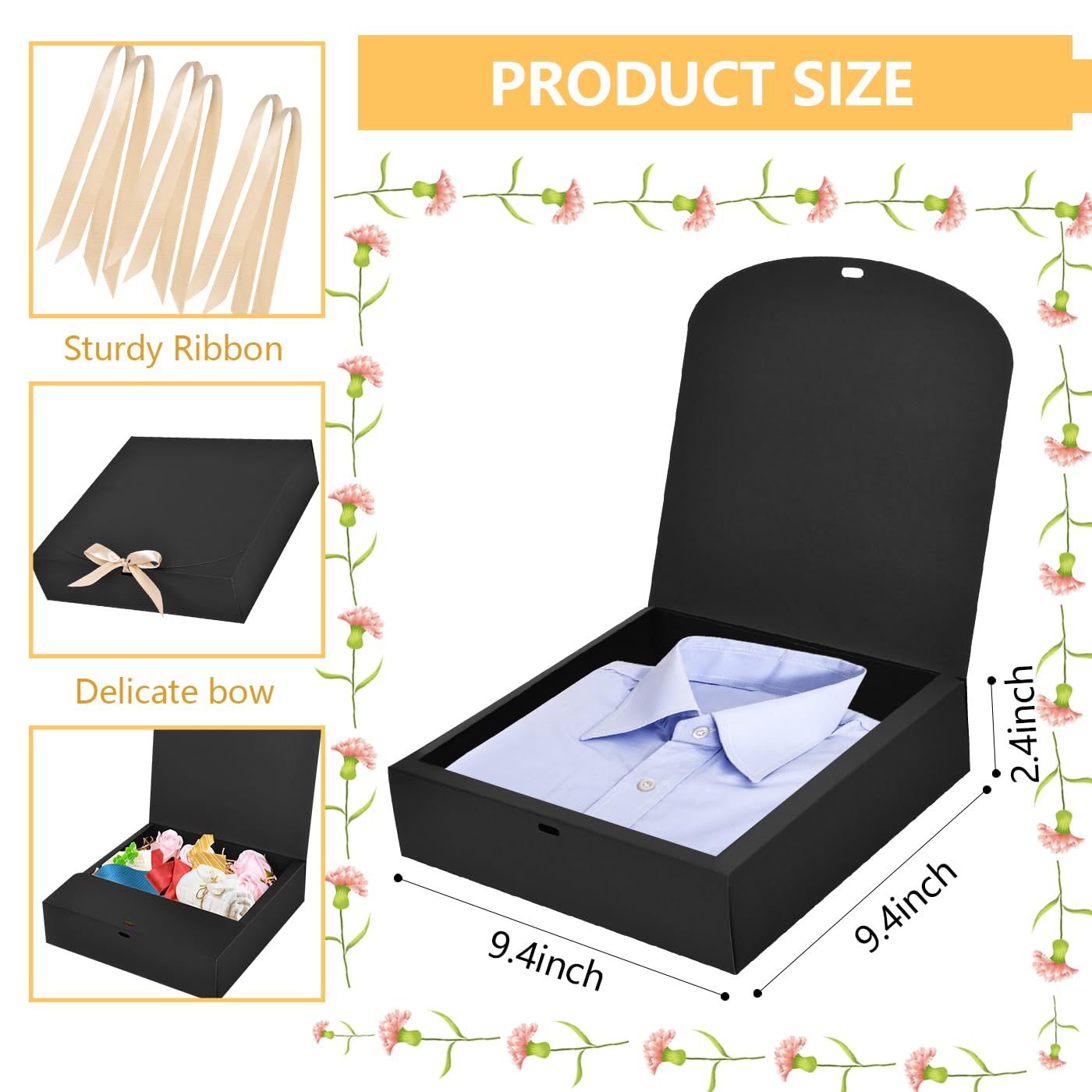 専用のギフトボックス Amazon | ギフトボックス 9.4x9.4x2.4インチ (ブラック) 10個