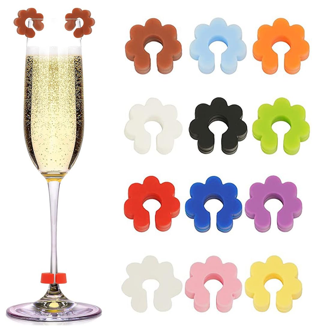 Segnabicchieri Silicone 24 Pezzi - Marcatori Per Bicchieri Da Vino | Party E Feste - Foto 10