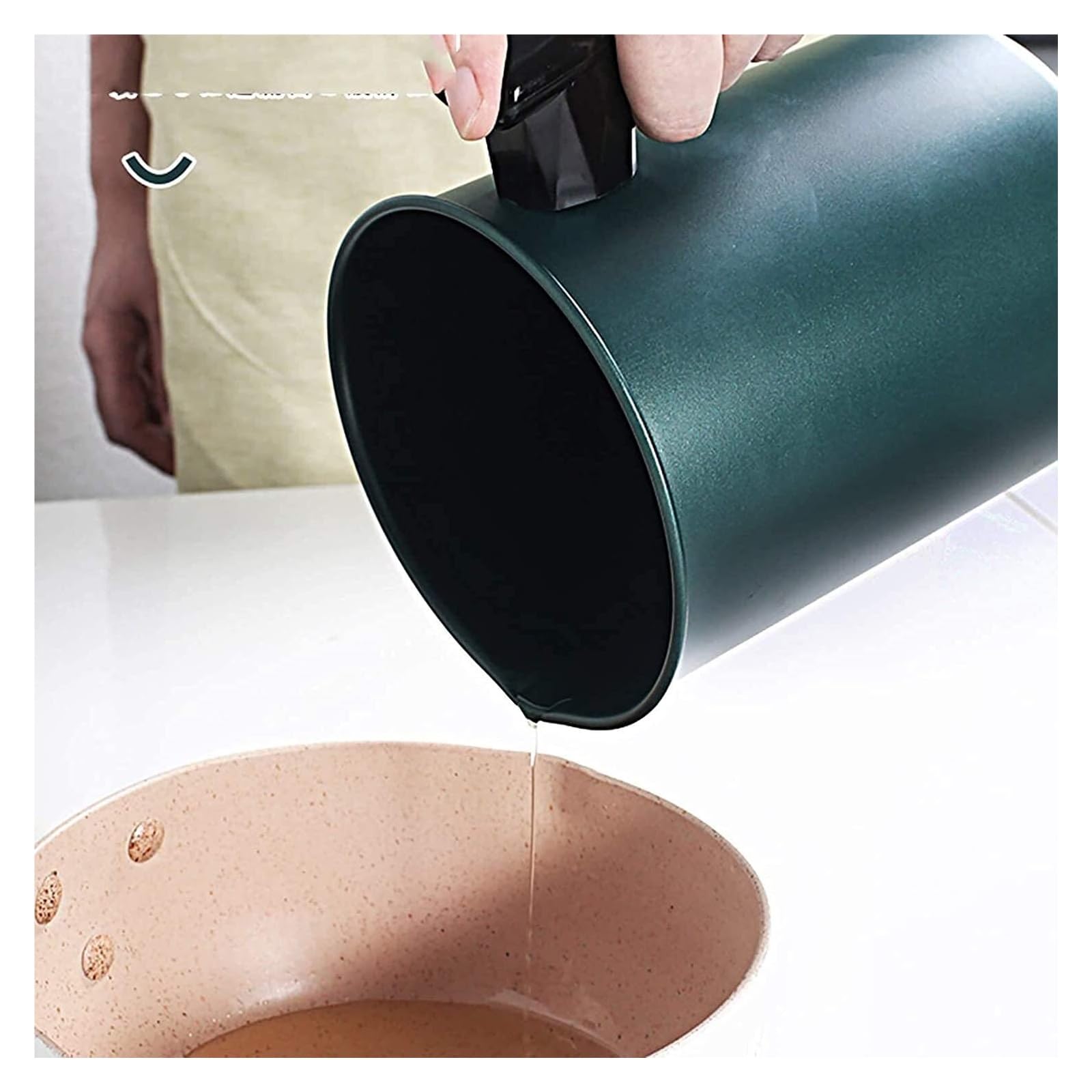 Dispensador de aceite y vinagre de 1,7 L, olla de almacenamiento de cocina a prueba de polvo, contenedor de grasa para aceite y vinagre, perfecto para cocinar y aderezos de ensalada, boquilla fácil de