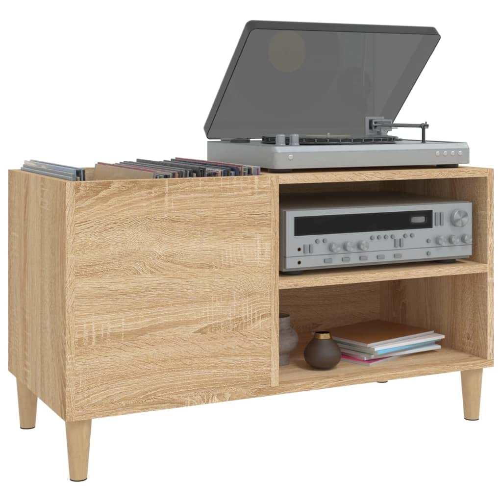LP nizer - Supporto per giradischi in legno ingegnerizzato con ripiani aperti, tavolo d'accento per soggiorno e camera da letto, LP nizer