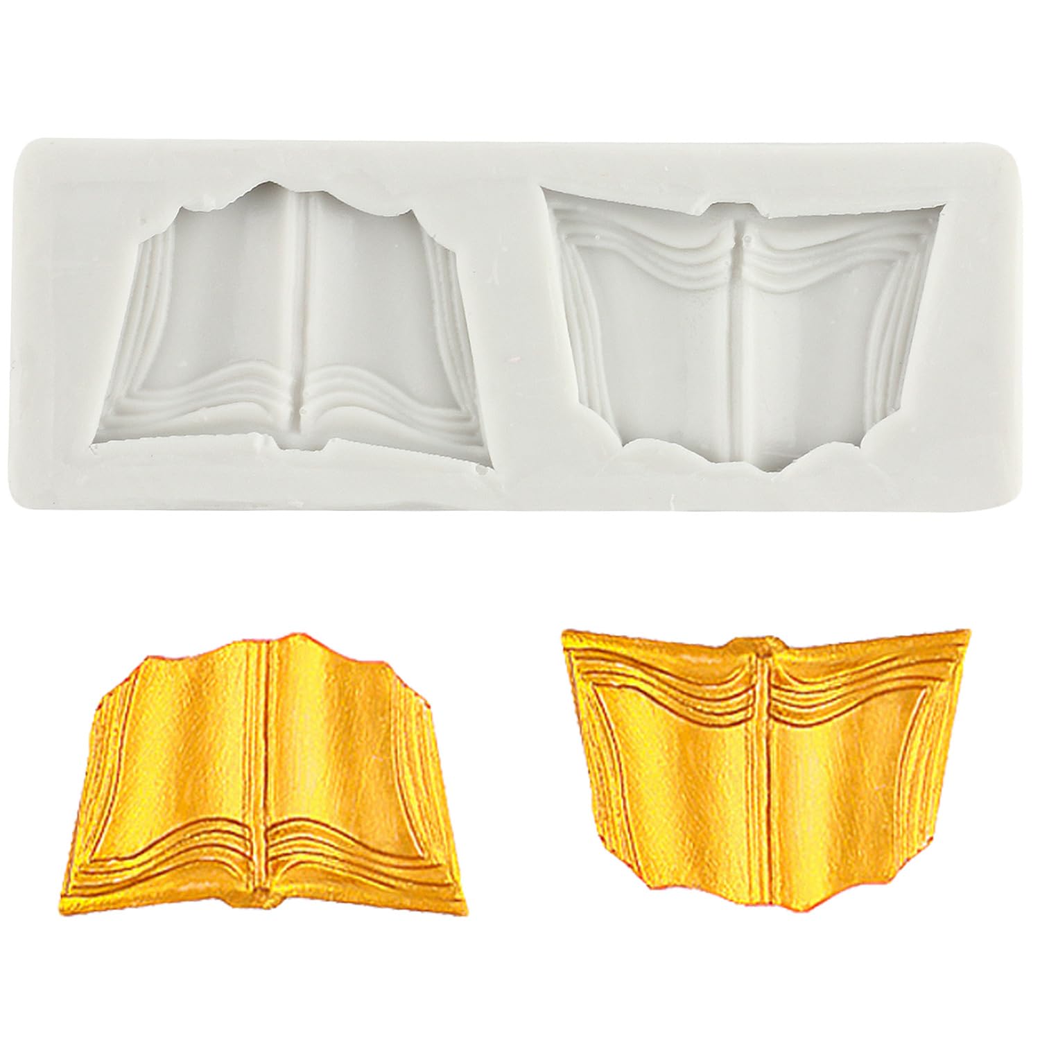 MINFEIDMS Book Silicone Molds Book Fondant Chocolate Mold for Cake Decoration Cupcake Topper Sugar Craft Chocolate Candy Gum Paste Polymer Clay