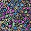 Colorful Letters on Black Beads
