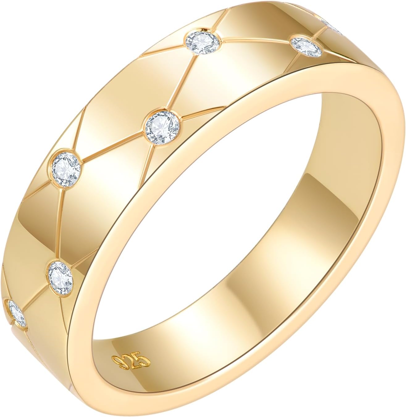 Moissanite Stackable Rings for Women | 925 Sterling Silver 14K Gold Plated Wedding Engagement Promise Eternity band Non Tarnish | Jewelry Birthday Gifts for Her Size 5-10