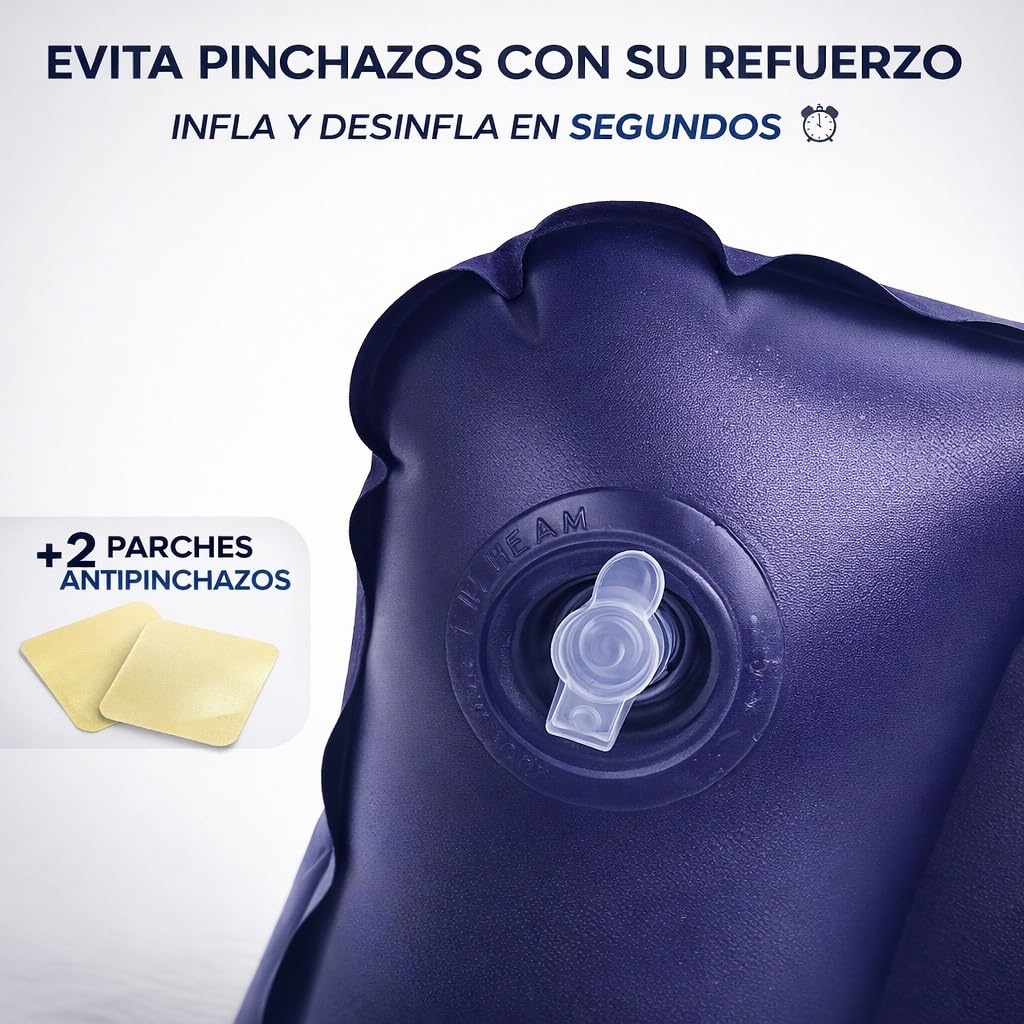 2 Kit Almohada Hinchable Camping Flocada - Cojin Inflable Playa para Cabeza Impermeable - Almohada Piscina y Playa Soporte Hinchable Viaje para Acampar - Almohadilla Senderismo Acampada Ultraligera