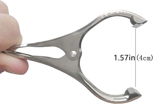 Miniatura 9 de FOMMEN Pinzas de metal grandes y resistentes, paquete de 6 pinzas de acero inoxidable, pinzas de toalla para silla de playa grande, abrazadera para