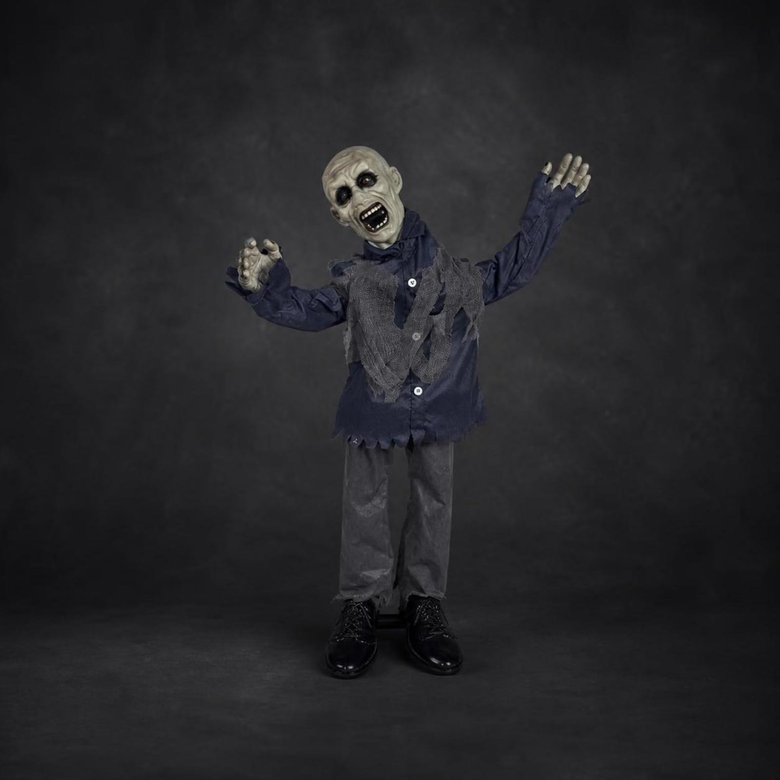 Zombie Animé Terrifiant | Activation par Capteur Sonore, Décoration D'Halloween, pr Porche , Tête Bleue