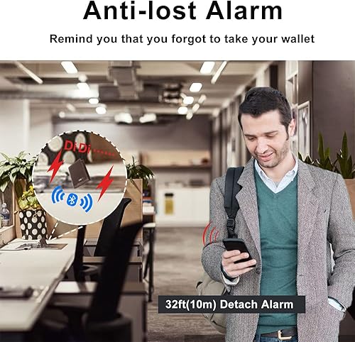 Miniatura 2 de Anti-Lost Bluetooth Wallet Tracker & Finder GPS Position Locator Mens Slim Minimalist Credit Card Holder Large Capacity dad Wallet with Zipper Gifts