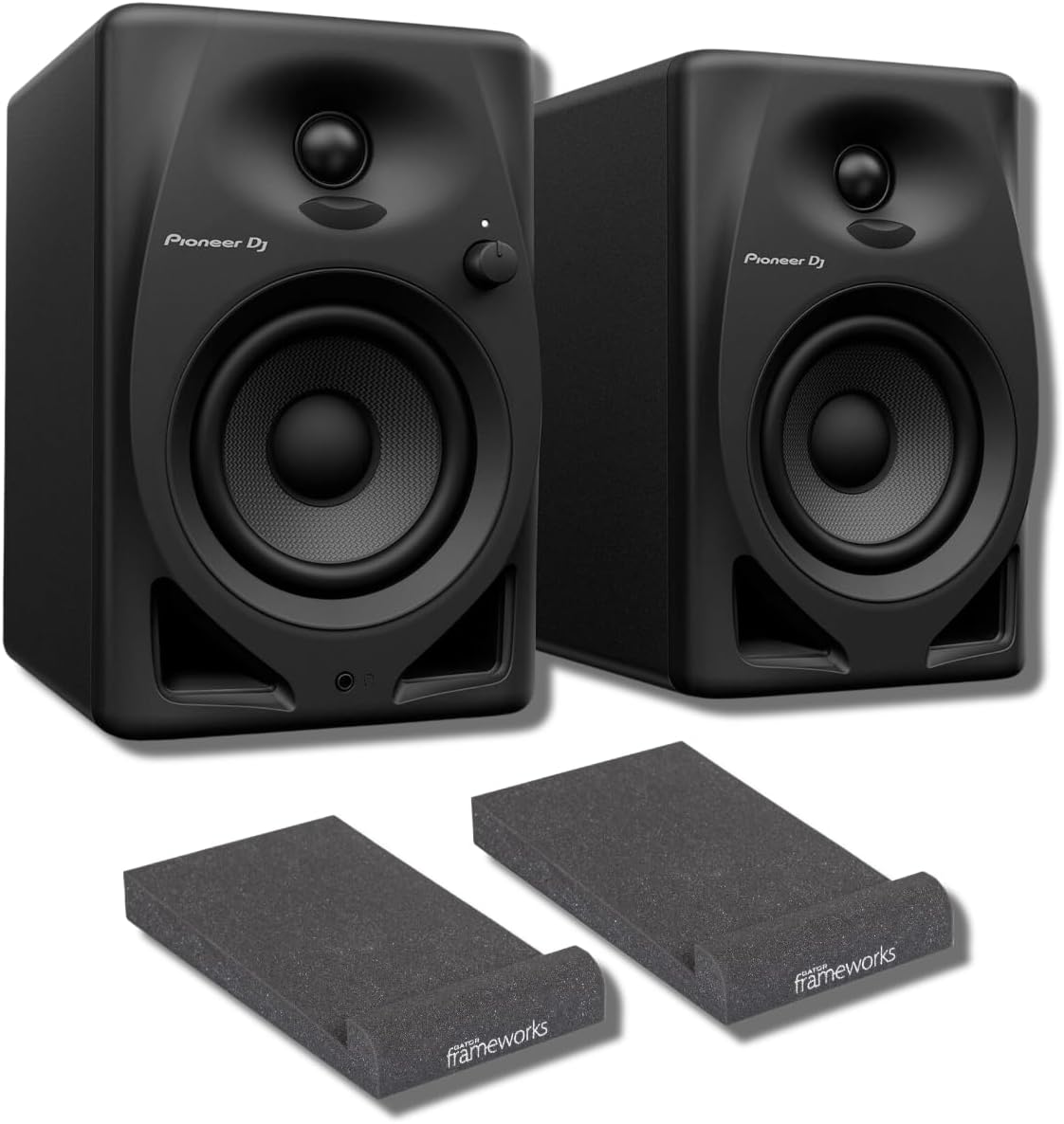 Pioneer DM-40D 4-inch Desktop Active Monitor Speakers (Pair, Black) with Studio Monitor Isolation Pads