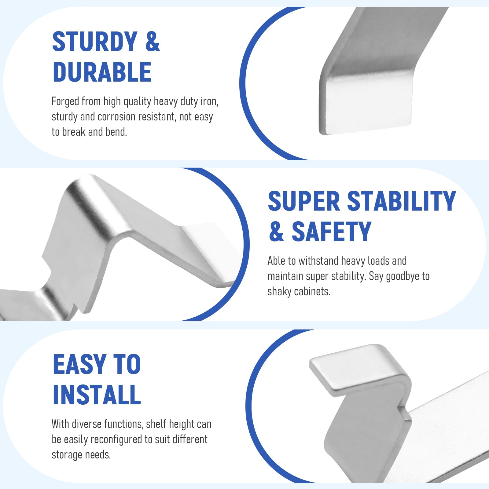 Metal Shelf Clips - Stabilize Your Cabinets -3