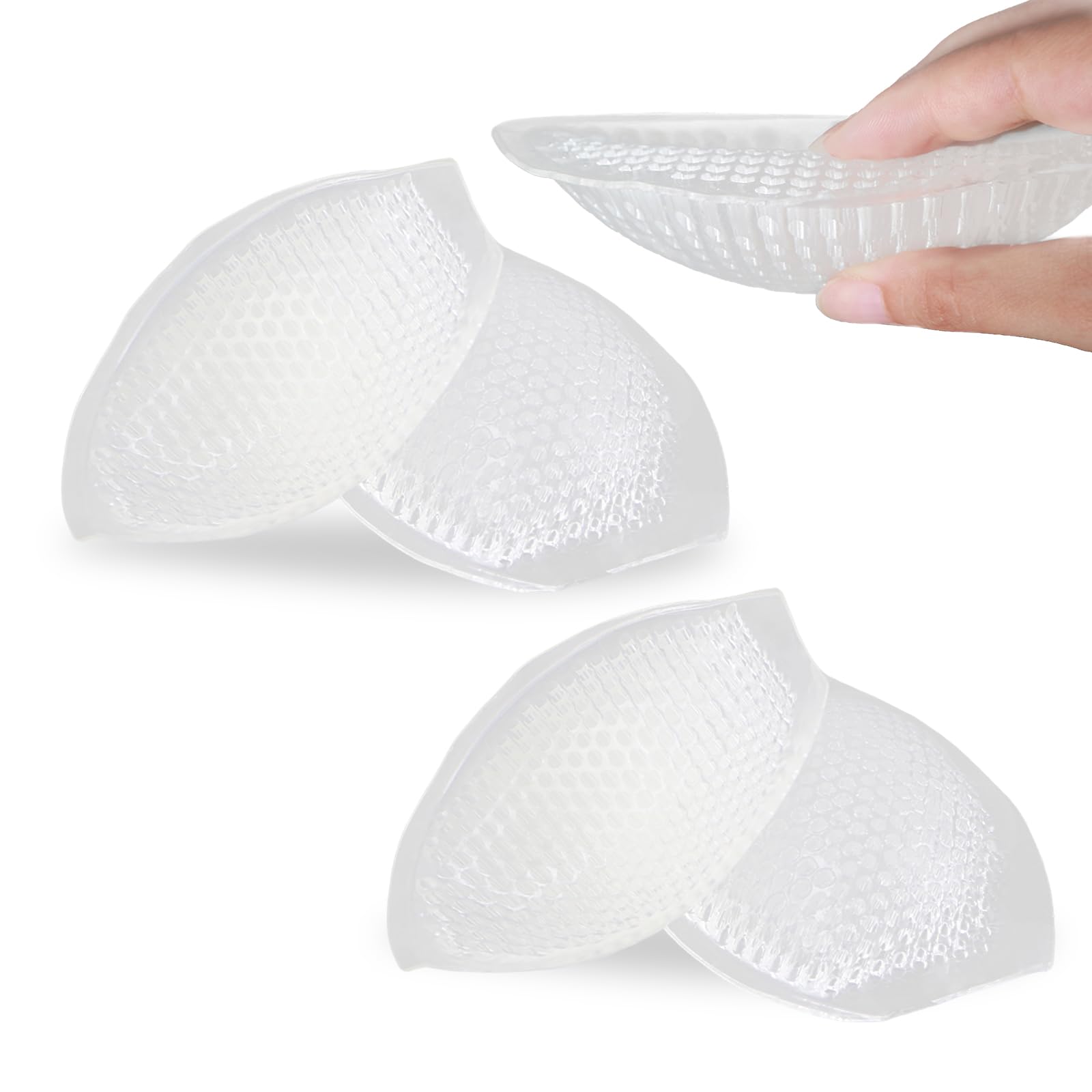 FUIPVGI 2 Pairs Bra Pads Inserts, Bra Inserts, Silicone Removable Bra Inserts Bra Push Up Breast Chest Enhancer Bra Pads Inserts, Bra Inserts Push Up for Bikini Lingerie Top Swimsuit (Transparent)