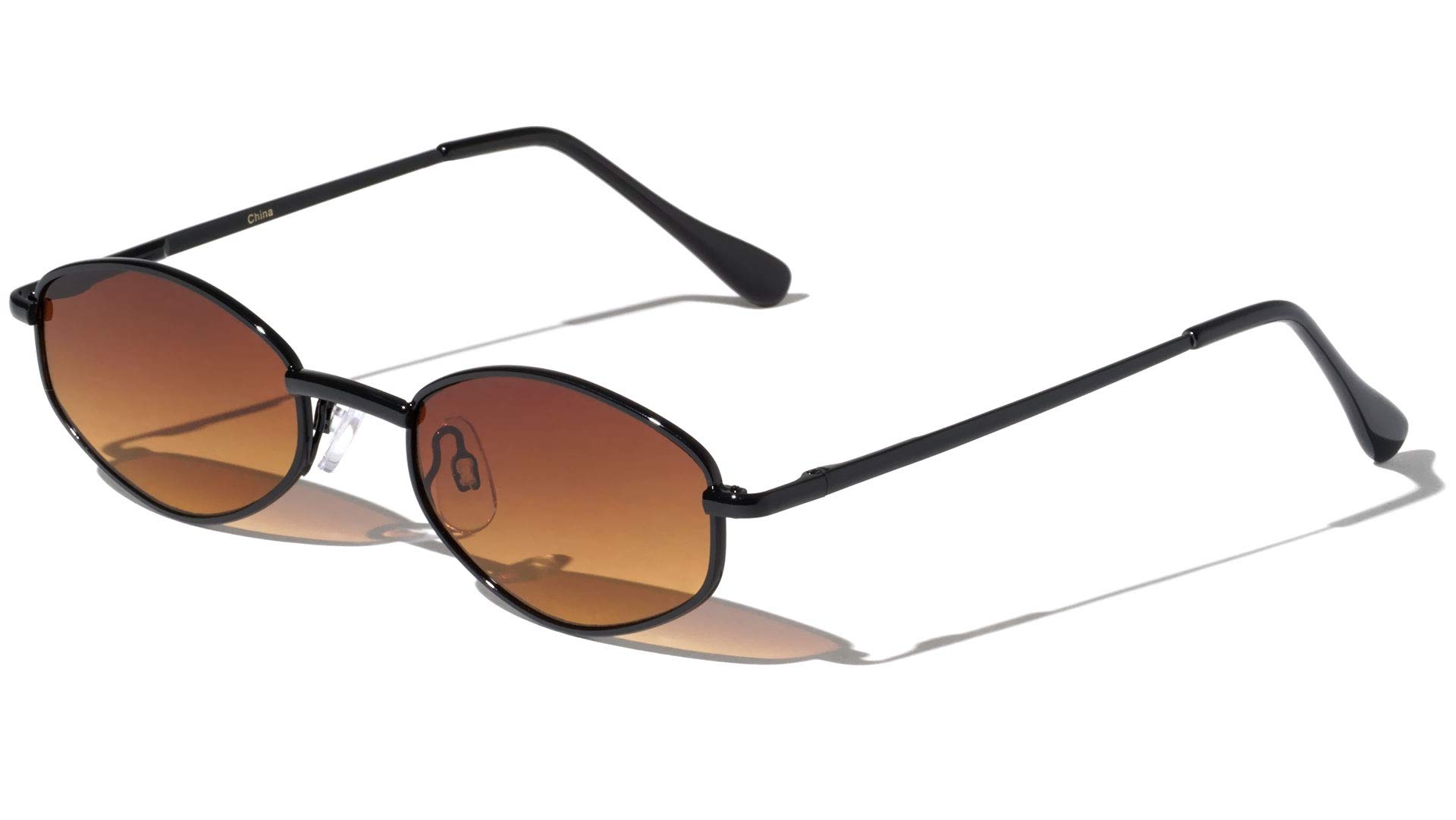 Sunglasses LuxeBoston Thin Frame Diamond Shaped Metal Sunglasses