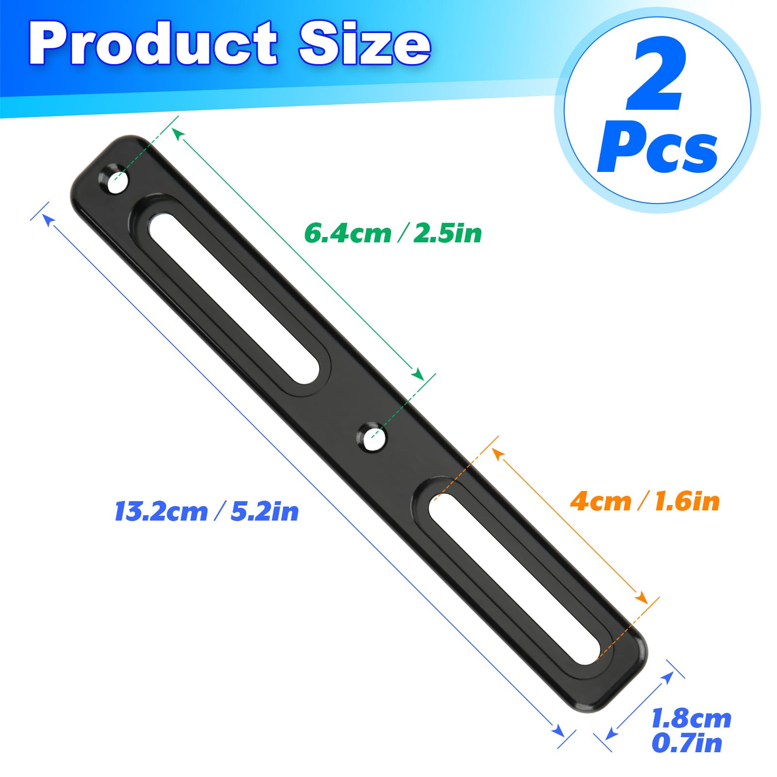 Cosmos 2 Pcs Bike Water Bottle Cage Adapter Adjustable Bicycle Bottle Cage Mount Brackets 2 Slots Cycling Water Bottle Holder Mounting Base for Mountain Road Bike (Black)