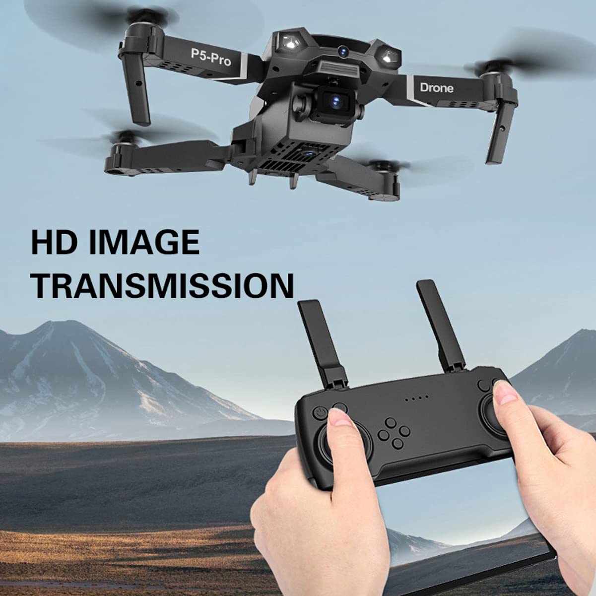 Droni RC Pieghevoli con Fotocamera 4K HD per Adulti, Mini Drone per Principianti, prevenzione Intelligente degli Ostacoli, sensore di gravità, Posizionamento del Flusso Ottico al Passaggio d