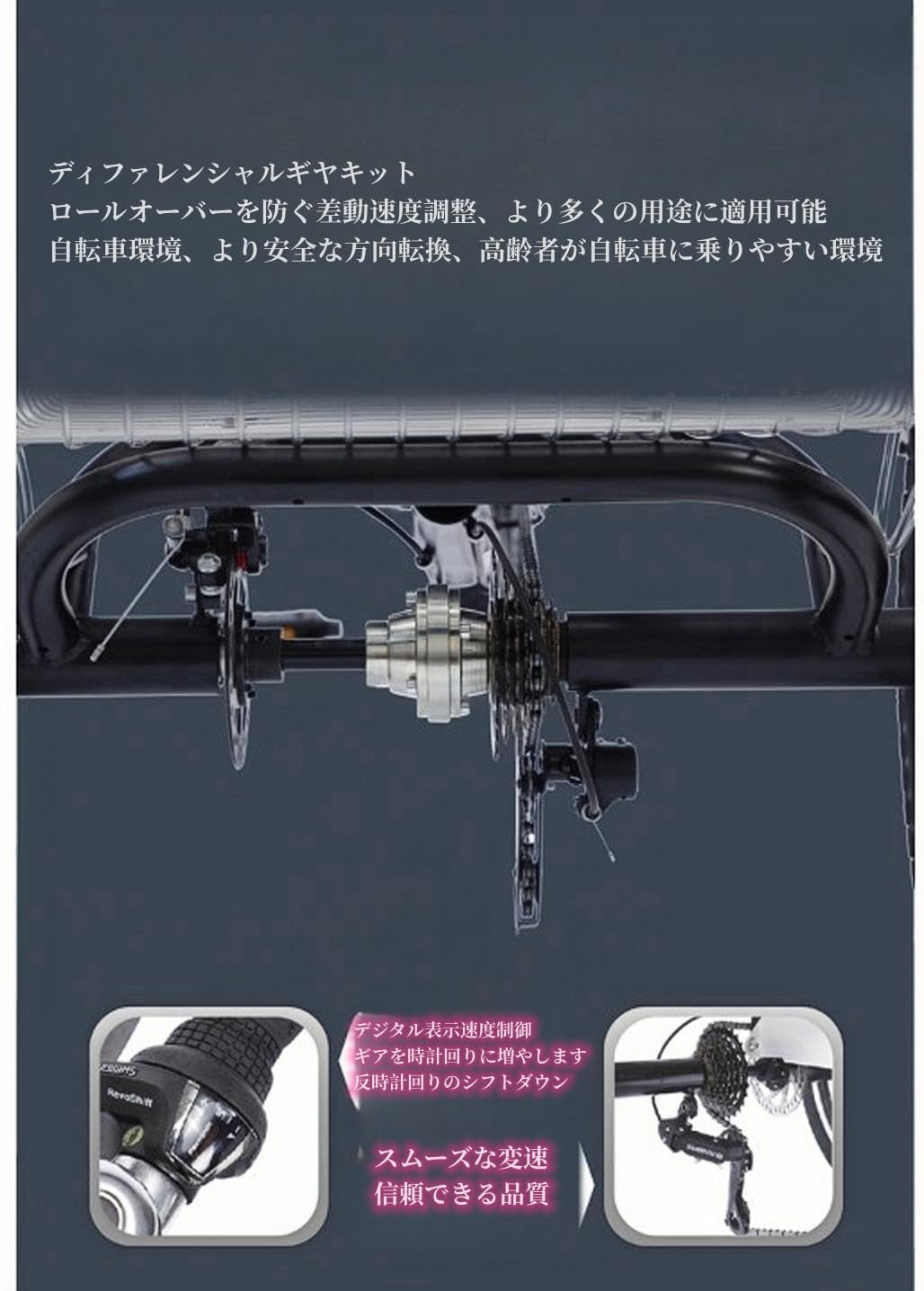 Amazon | 折りたたみ三輪車、高齢者用自転車、三輪クルーザー、20