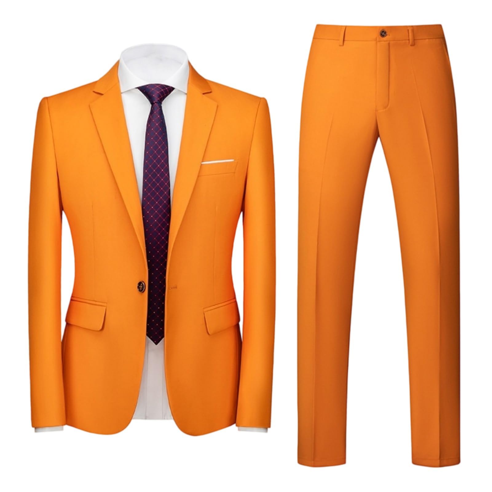 Męski minimalistyczny 2-częściowy strój ze stójką Slim Fit 1 guzik marynarka i spodnie