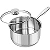 MICHELANGELO 3 Quart Saucepan with Lid, Thick Bottom Sauce Pan Stainless Steel Saucepan with Cover, Nonstick Sauce Pot, Induction Compatible