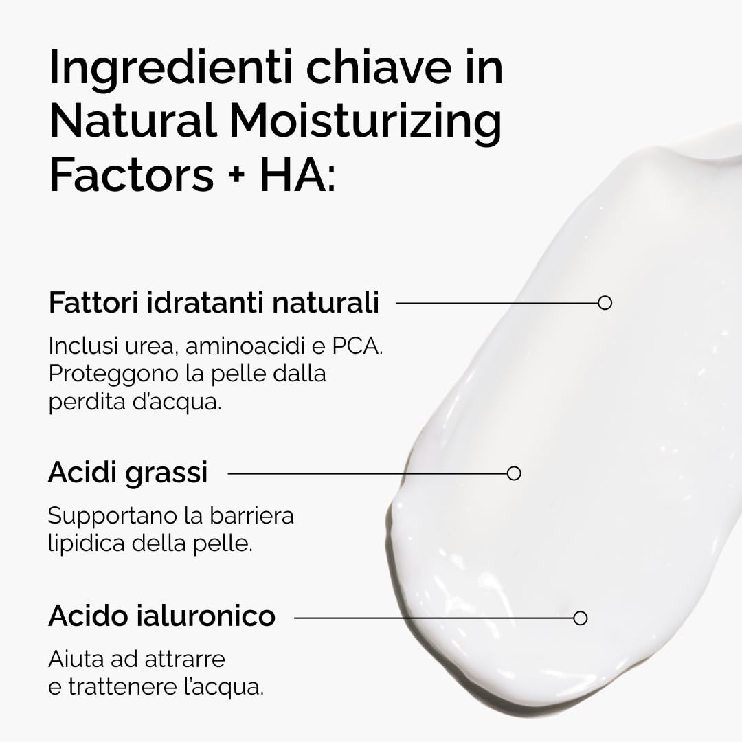 The Ordinary Natural Moisturizing Factors + HA 100ml, Fattori Naturali di Idratazione + Acido Ialuronico, Idratante leggero per supporto della barriera cutanea e idratazione