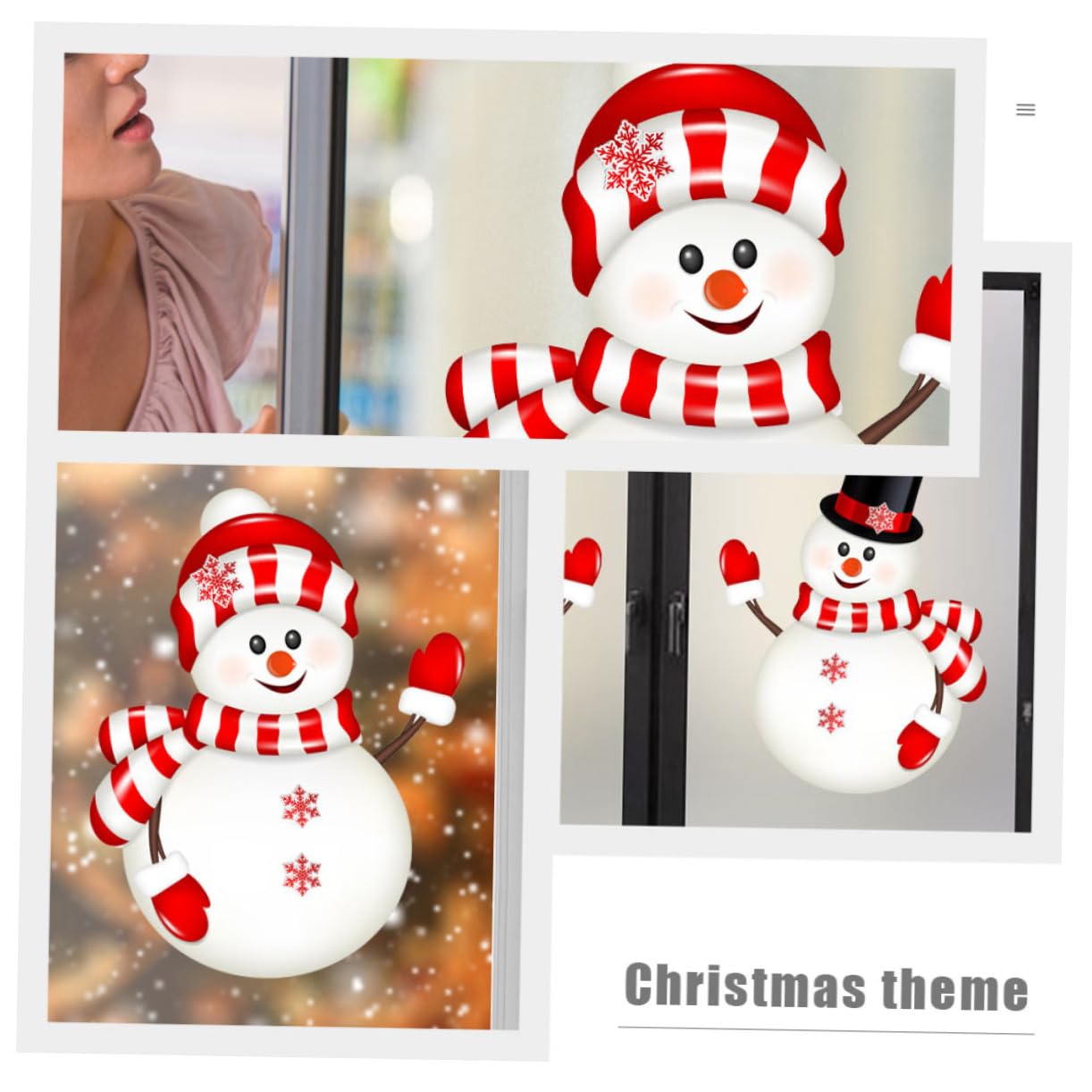 TOPBATHY 4 Set Di Adorabili Adesivi Decorativi Natalizi Per Finestre in Pvc Facili Da Applicare Per Decorazioni Domestiche E Centri Commerciali 2 Fogli * 4