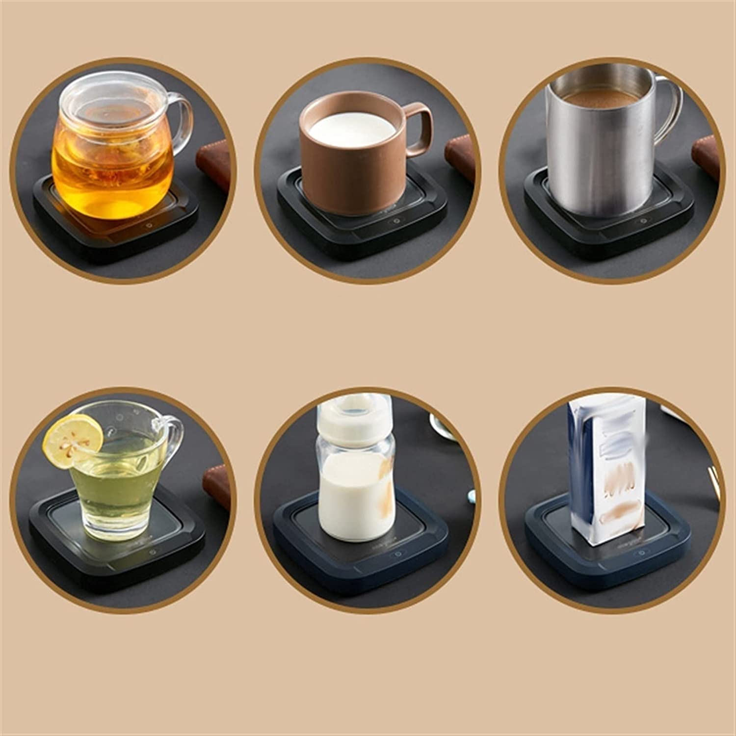 Calentador de Tazas de café, Calentador de Bebidas, Calentador de Tazas de café para Escritorio, Calentador de té con Leche, Placa calefactora, Calentador de café para Escritorio, Oficina, hogar