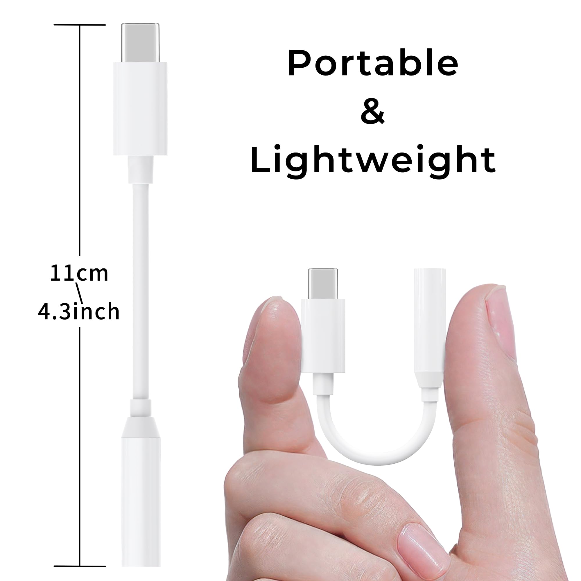 Adaptateur USB C Jack 3,5mm, Convertisseur USB-C vers Casque pour Samsung Galaxy S21 S20 S20+, MacBook Pro, Huawei Honor