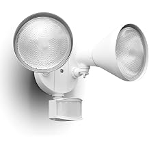 LUTEC 180-Degree 2-Head Motion-Activated Flood Light 300 Watt Halogen Motion Activated Integrated Dual-Head Floodlight Outdoor, Waterproof Exterior Security Wall Light for Patio, Garden, Yard, White