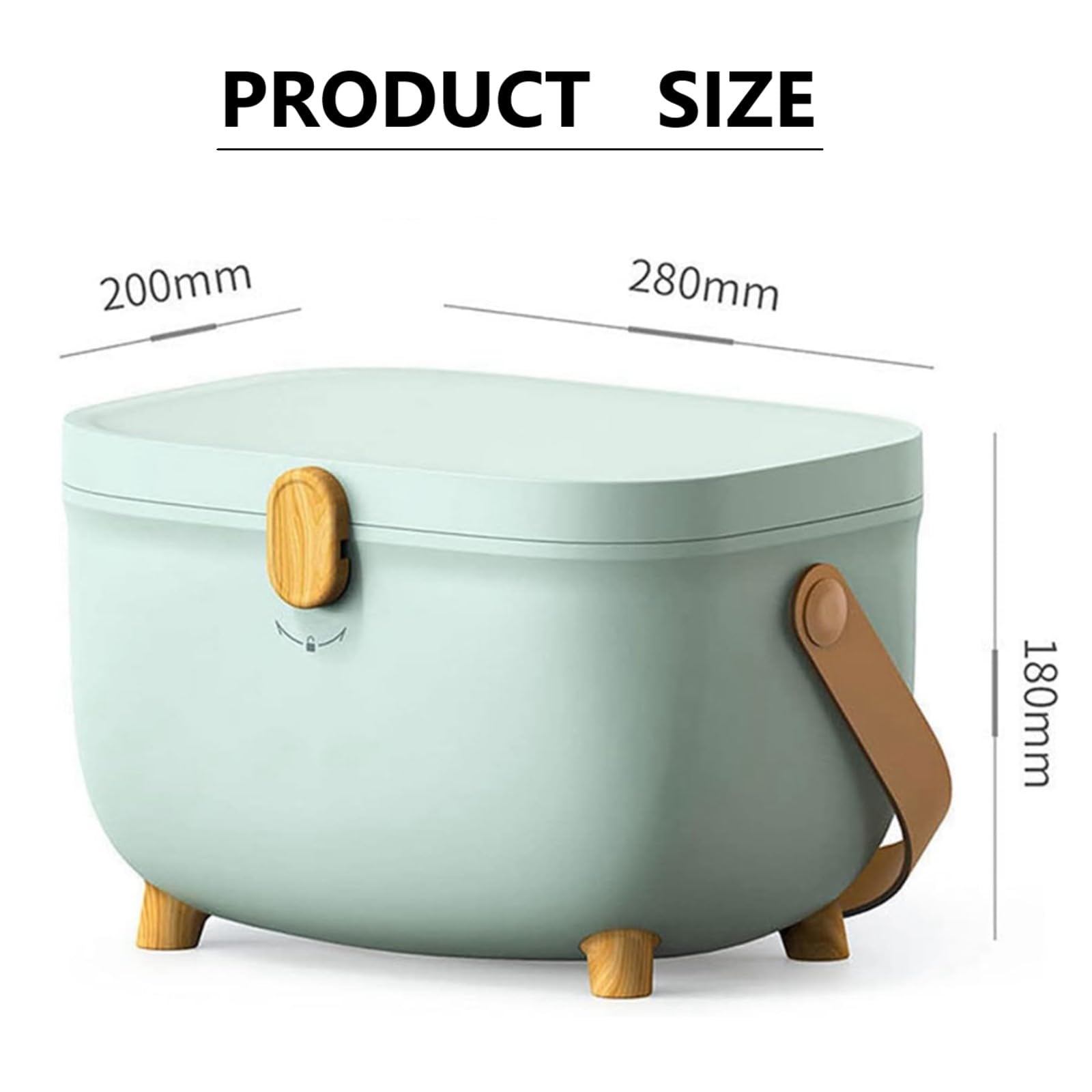 Caja para medicina, Caja organizadora para medicina 2 niveles, con mango, portátil Medicine box, para el hogar y el exterior (Verde cielo)