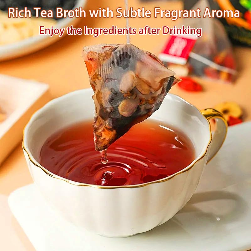 Ginseng-Infused Eight Treasure Teas, Kidney Tea Formula Ginseng Six Treasure Tea, Kidney Cleanse Detox Health Teabag for Women & Men, 8 Precious Ingredients (1 Pack/20 TeaBags) - Image 5