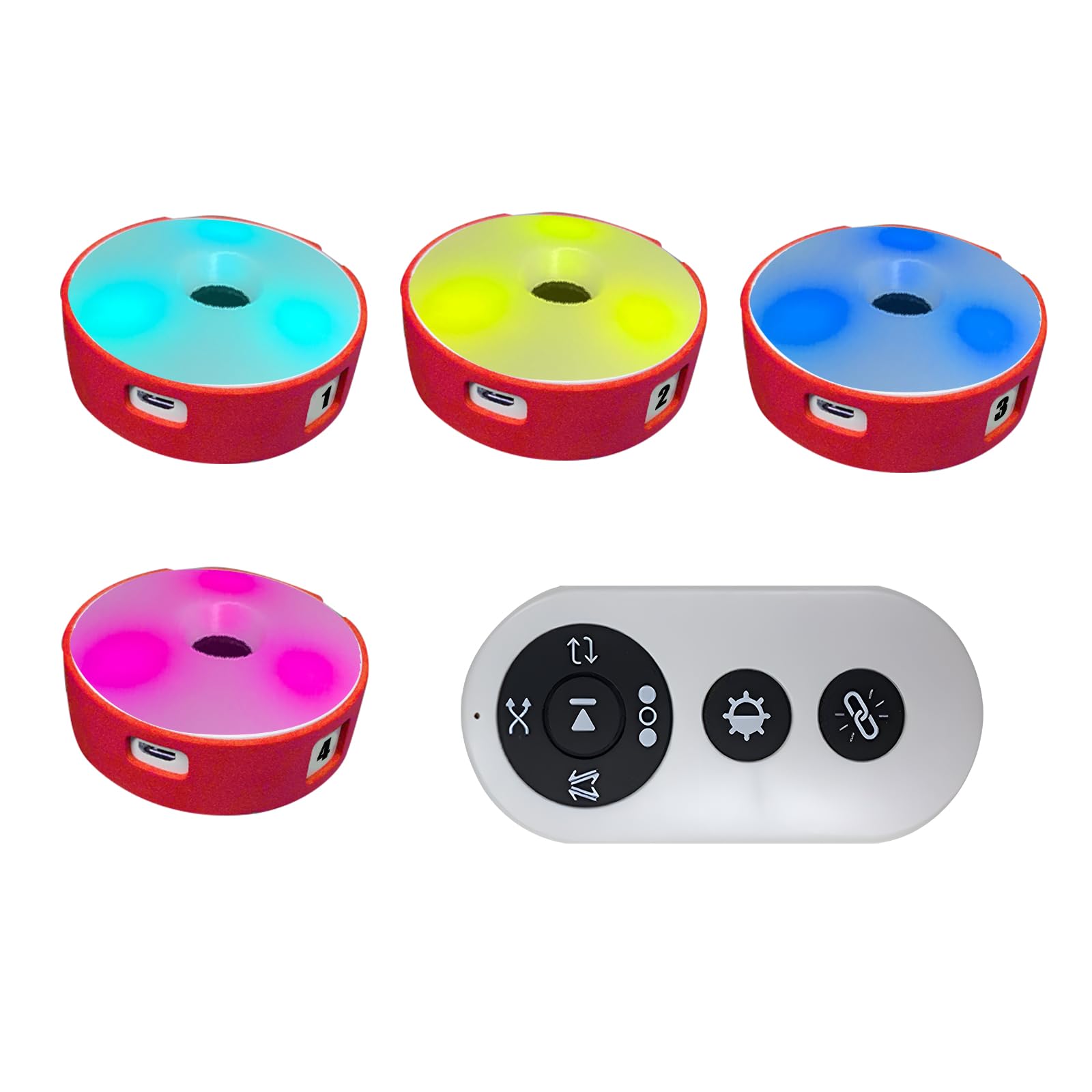 Lumières d'entraînement de réaction, 4 modes de lumières d'agilité de sport, kit d'entraînement avec chargement USB, lumières d'entraînement de réaction de sport, vitesse pour athlètes, entraîneurs de
