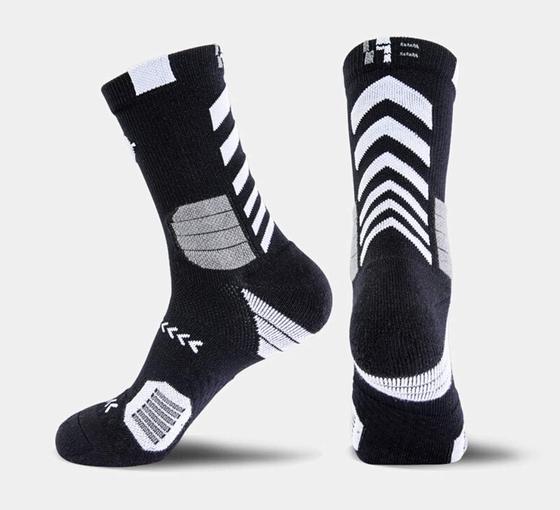 YWSLRC 5 Pairs Men's Athletic Crew Socks Performance Thick Cushioned Sport Basketball Running Training Compression Sock - Image 6