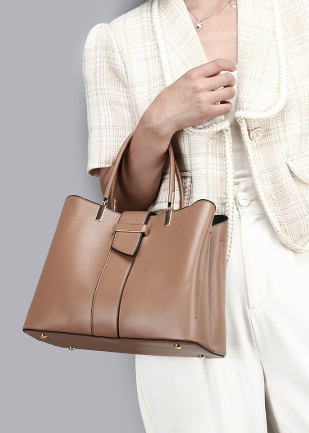 Women's Fashion Handbag PU Leather Shoulder Crossbody Bag Purse 2pcs
