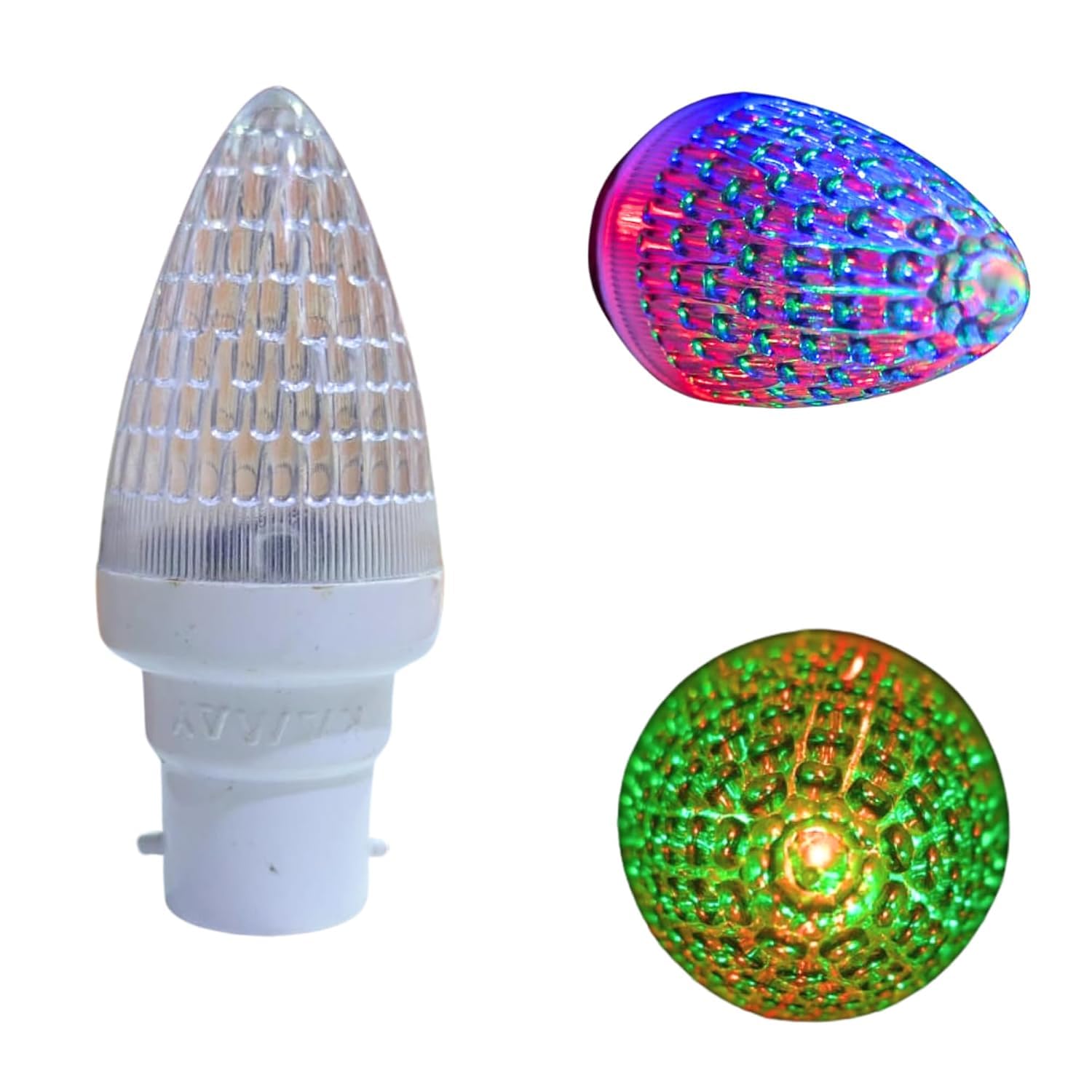 KAMAY Rocket 0.5W Colour Changing LED Bulb | Vertical Crystal Dome Design | Automatic RGB Decorative LED Light | B22 Base | For Mandir, Bedroom, Festivals, Home Décor & Parties (Pack of 1) (Pack of 1)-image-47