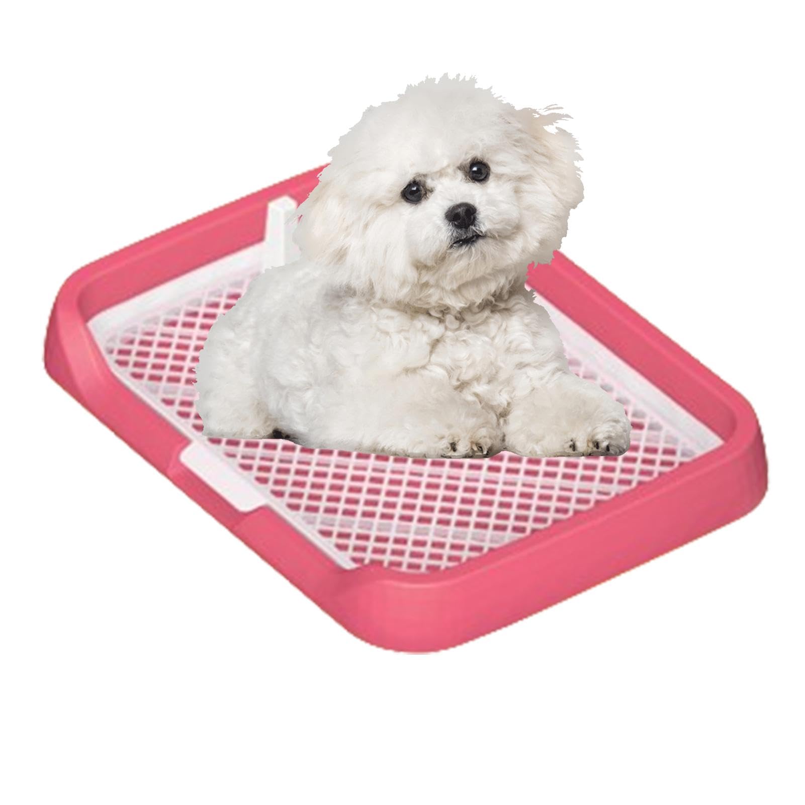 Mesh Grids Toilette - Pee Pad Flat Potty Tray for Dogs with Mesh Grids - Reusable Easy Installation Pee Holder Pet Potty Supplies for Dogs, Puppies, Pets