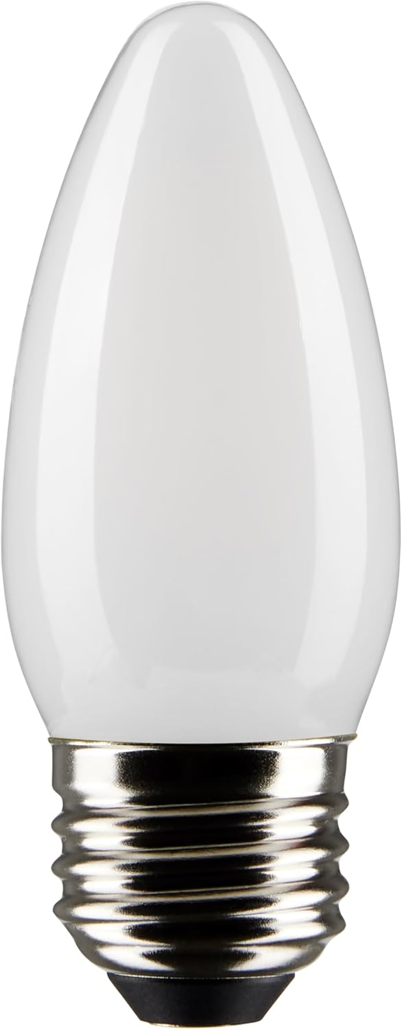 Satco S21836 4 Watt B11 LED Bulb, Frosted, Medium Base, 2700K, 350 Lumens, 120 Volt, 2-Pack