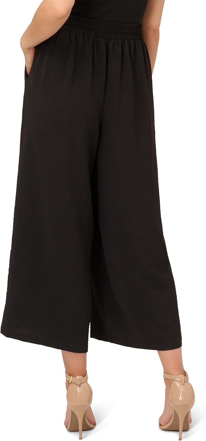 Adrianna Papell Womens Textured Wide Leg Pull on Pant W/Slit Pockets - Image 2