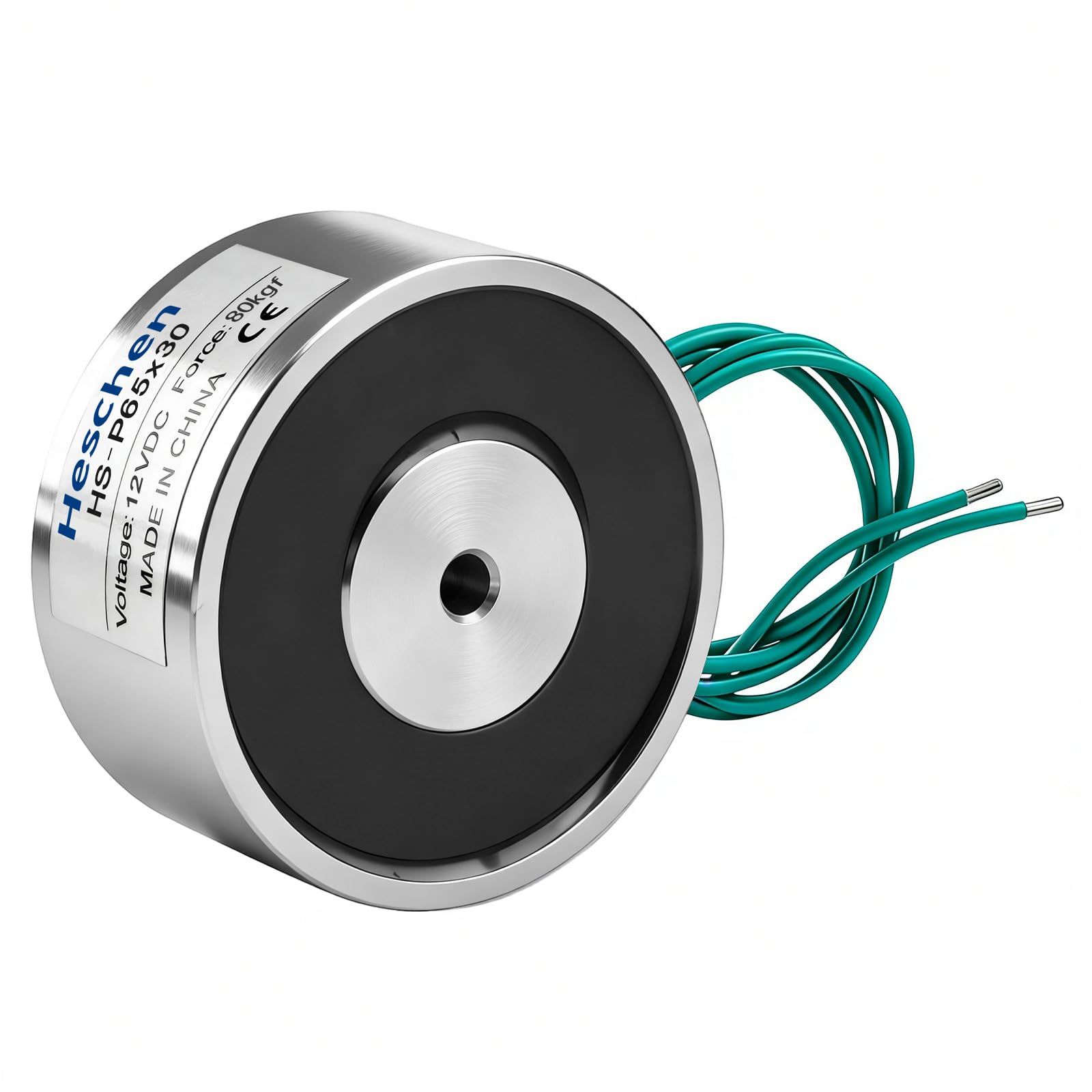 Heschen Électroaimant électromagnétique P65/30, OD 65 mm, DC 12V 13W, 80 kg