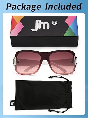 Miniatura 7 de JM Gafas de sol Y2K sin montura para mujeres y hombres de gran tamaño a la moda con escudo envolvente