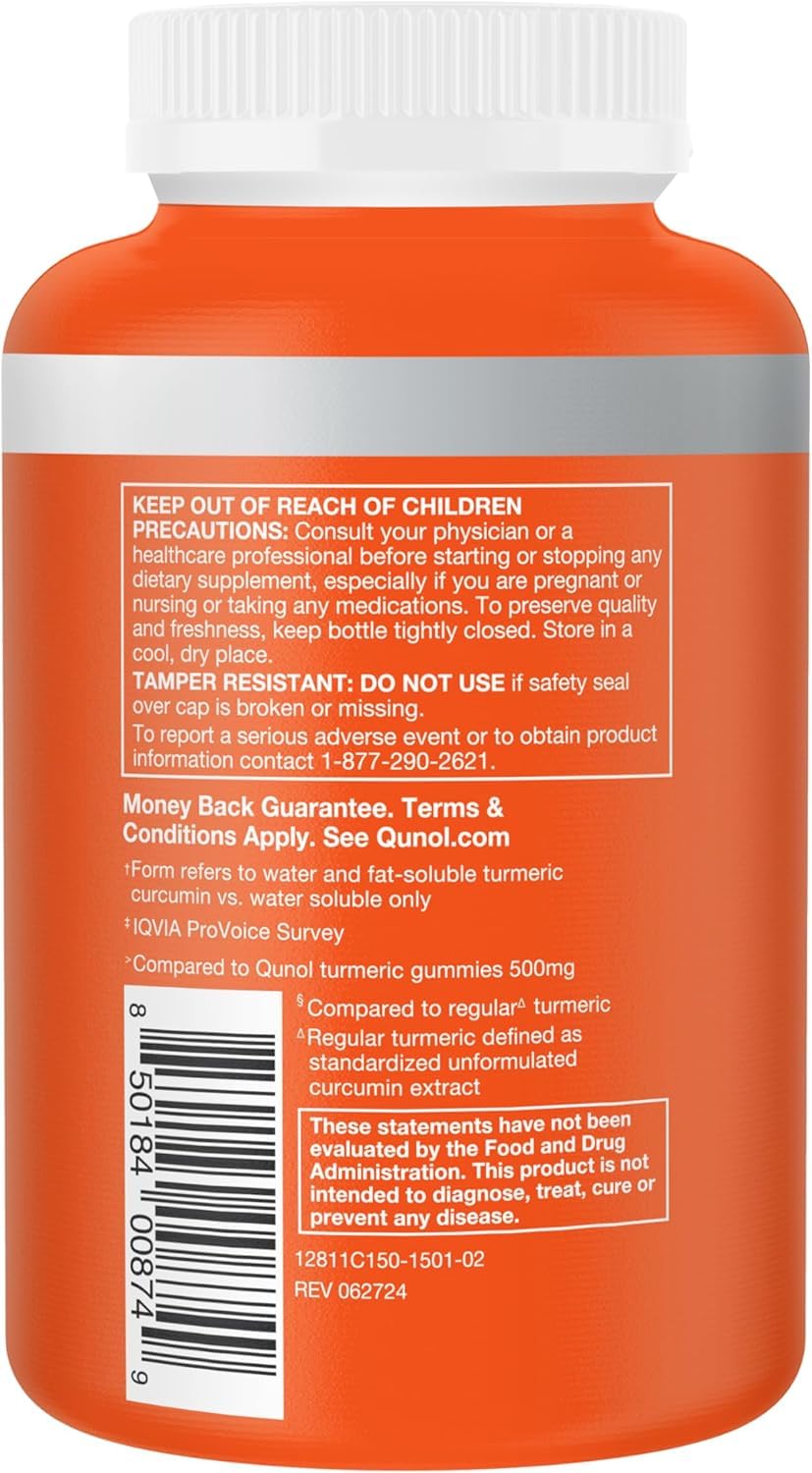 Qunol Turmeric Curcumin 1000mg, Ultra High Absorption Supplement, 150 Count — Amazon image 9